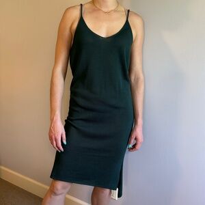Oak + Fort Knit Midi Forest Green Dress